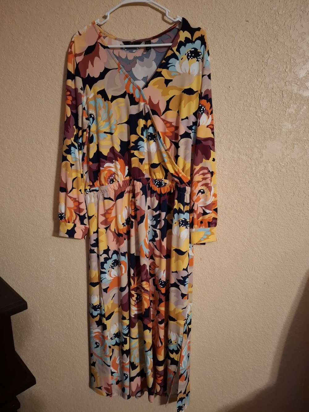 G.I.L.I. Floral Wrap Maxi Dress in Yellow, Pink, Blue, Navy
